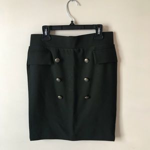 Miss Selfridge Green Skirt with Buttons